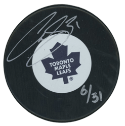 Curtis Joseph Autographed Hockey Puck Toronto Maple Leafs /31