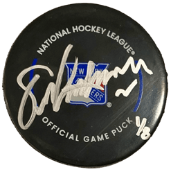 Eric Lindros Autographed Puck New York Rangers /8
