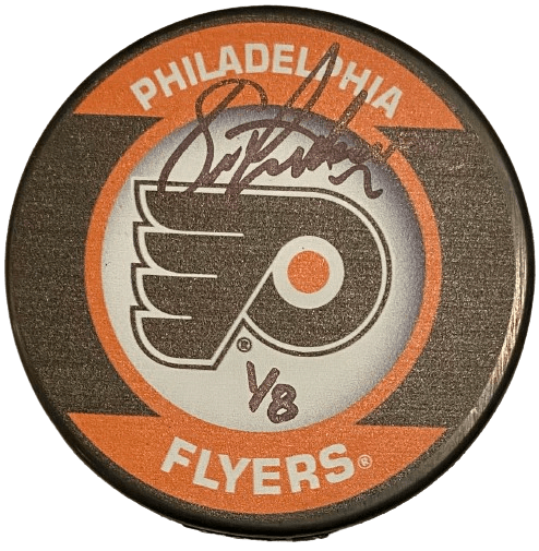 Eric Lindros Autographed Souvenir Puck Philadelphia Flyers /8