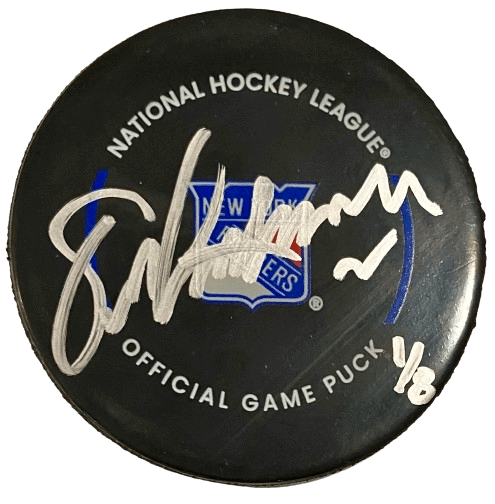 Eric Lindros Autographed Puck New York Rangers /8