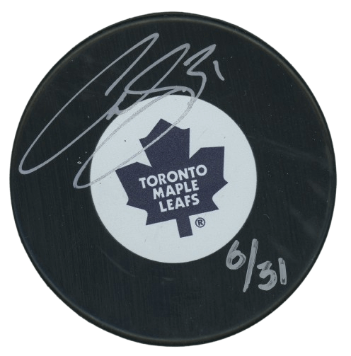 Curtis Joseph Autographed Hockey Puck Toronto Maple Leafs /31