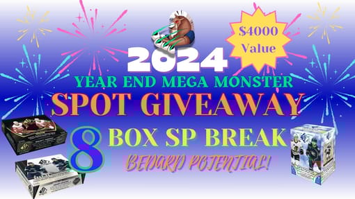 GB#23,138 - *MASSIVE YEAR END MONSTER SPOT GIVEAWAY!* 8 BOX SP BREAK W/ BEDARD POTENTIAL!