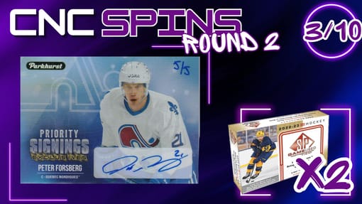 GB#23,679 - *HUGE PRIZE – CNC SPINS!*  22-23 UD SP GAME USED 2 BOX BREAK! *PLEASE READ*