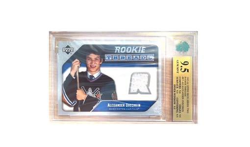 GB#21,340 - *MINI CHANCER* 2005-06 UPPER DECK ROOKIE THREADS JERSEY ALEX OVECHKIN MNT 9.5!! HUGE RC MEM!