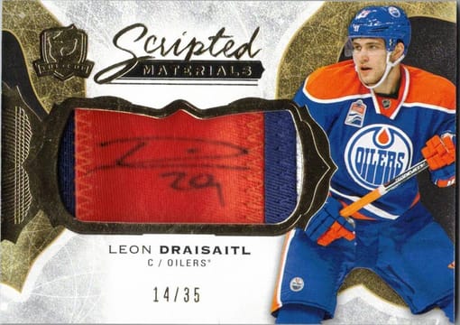 GB#21,684 - *MINI CHANCER!* LEON DRAISAITL SCRIPTED SWATCHES PATCH AUTO! ONLY 25 SPOTS!