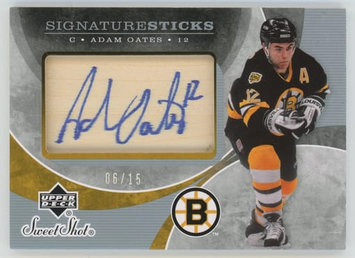 GB#21,169 - *MINI CHANCER WITH RARE STICK AUTO /15!* ADAM OATES STICK AUTOGRAPH /15 FOR ONLY $9 A SPOT - 20 SPOTS!