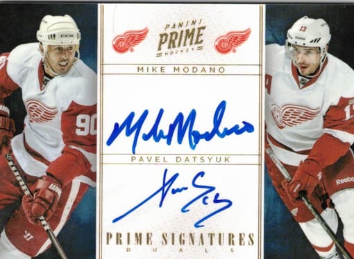 GB#21,335 - *MINI CHANCER WITH RARE DUAL AUTO MODANO / DATSYUK!* HUGE DUAL AUTOGRAPH /15 FOR ONLY $14 A SPOT - 28 SPOTS!
