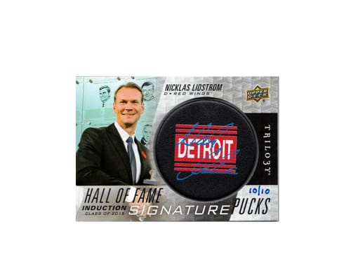 GB#21,464 - *MINI CHANCER* 2016-17 UPPER DECK TRILOGY HALL OF FAME SIGNATURE PUCKS LIDSTROM /10!