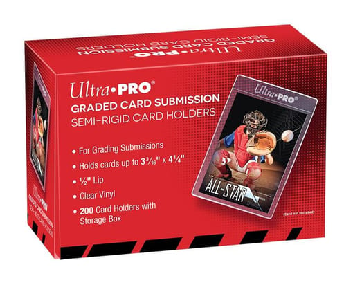 Ultra Pro Graded Card Submission, Semi-Rigid Card Holders - 200 card holders with Storage Box
