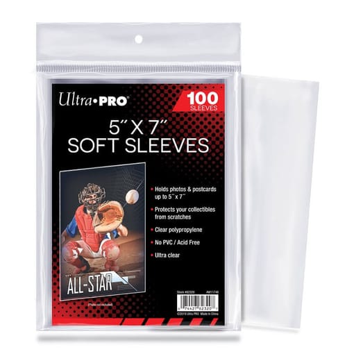 Ultra Pro 5"x7" Soft Sleeves 100 Count Pack
