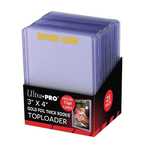 Ultra Pro 3"x 4" 75pt Rookie Gold Toploaders 25 Count Pack
