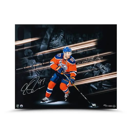 Connor McDavid Autographed “Playoff Collage” 20 x 24 Photo