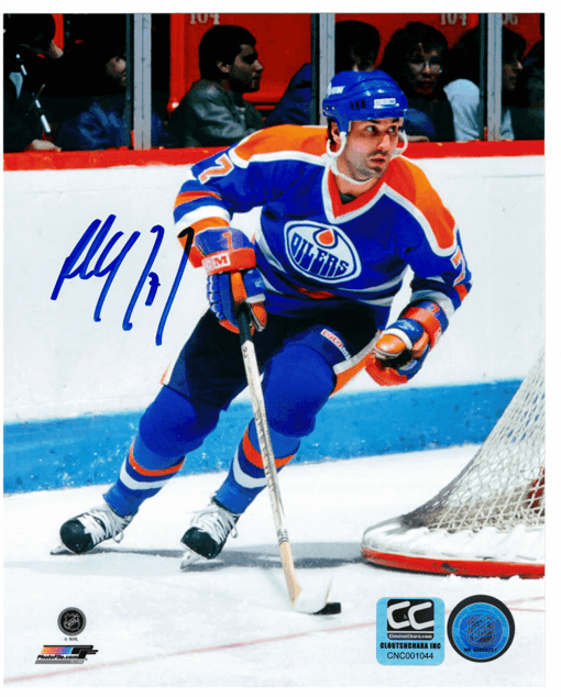 Paul Coffey Autographed 8 x 10 Edmonton Oilers Playmaker Rush Photo