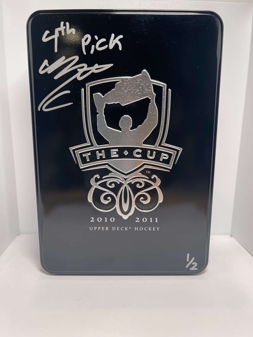 2010-11 Upper Deck The Cup Autographed Tin Mitch Marner /2 #4th Pick Inscription
