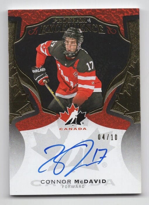 GB#18,250 - HIGH END HARD SIGNED CUP MCDAVID /10 CHANCER - TWO MACKINNON ROOKIE GRADED & MORE!