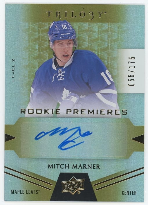 GB#21,699 - *MINI CHANCER* MITCH MARNER TRILOGY ROOKIE AUTO /175!