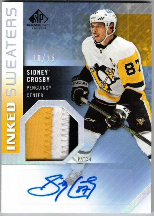 GB#19,155 - INSANE CROSBY PATCH AUTO CHANCER /15! MCDAVID JERSEY, EICHEL AUTO & MORE!