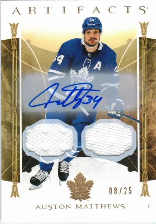 GB#19,255 - MATTHEWS DUAL JERSEY AUTO /25 CHANCER - ROBERTSON CANVAS RC, HOWE, BEDARD & ARENA ARTIFACTS!