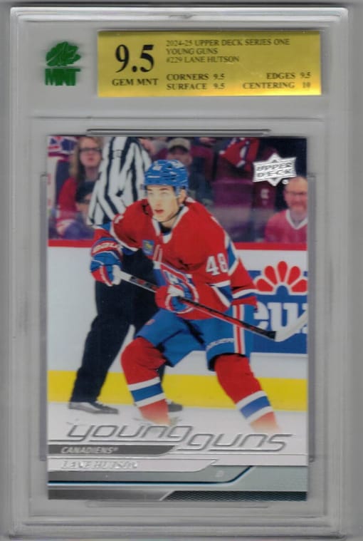 GB#22,835 - HUTSON YOUNG GUNS MNT 9.5 - PETTERSSON ROOKIE & CRACKED ICE RC AMAZING CHANCER!