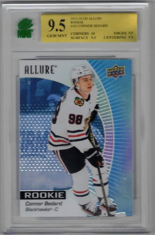 GB#22,269 - *BEDARD ROOKIE MINI CHANCER* 23-24 UD ALLURE ROOKIE GRADED MNT 9.5! - GREAT POTENTIAL!