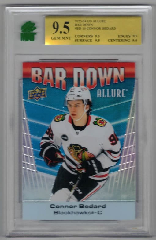 GB#22,315 - THREE WINNER MINI CHANCER - BEDARD 23-24 UD ALLURE BAR DOWN ROOKIE MNT 9.5 + MCDAVID RC & MORE!