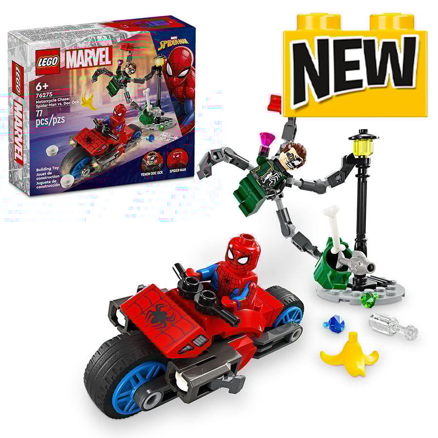 LEGO Marvel Motorcycle Chase Spider Man vs. Doc Ock 76275 CloutsnChara