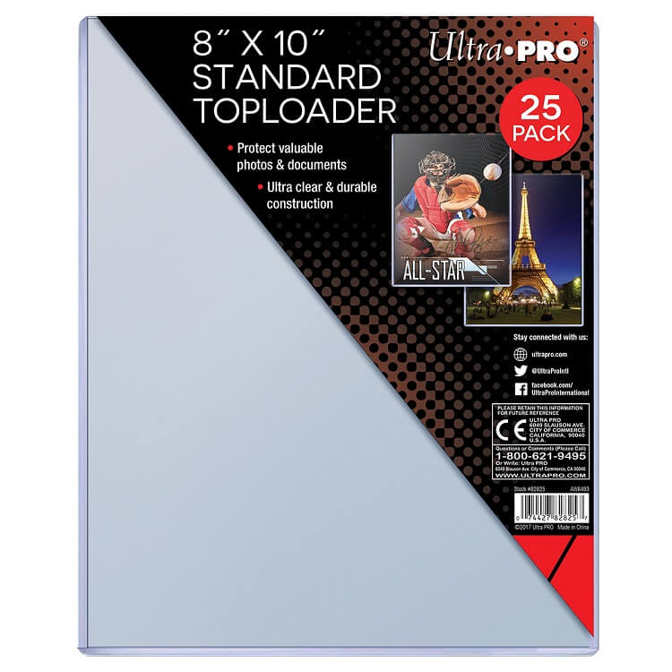 Ultra Pro 8" x 10" Toploaders - Pack of 25