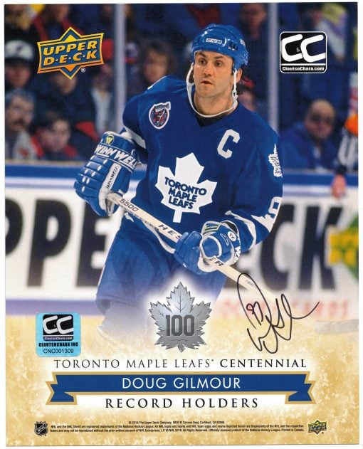 Doug Gilmour Autographed 8 x 10 Toronto Maple Leafs Centennial