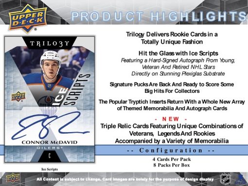16-17 Upper Deck Trilogy Hockey Product Image Page 2