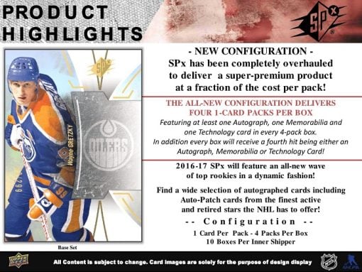 16-17 Upper Deck SPx Hockey Product Image Page 2