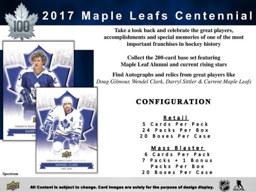 17-18 Upper Deck Toronto Maple Leafs Centennial Page 2