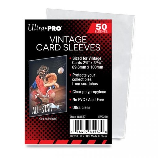 Ultra Pro 2-3/4" X 3-15/16" Vintage Card Sleeves - Pack of 50