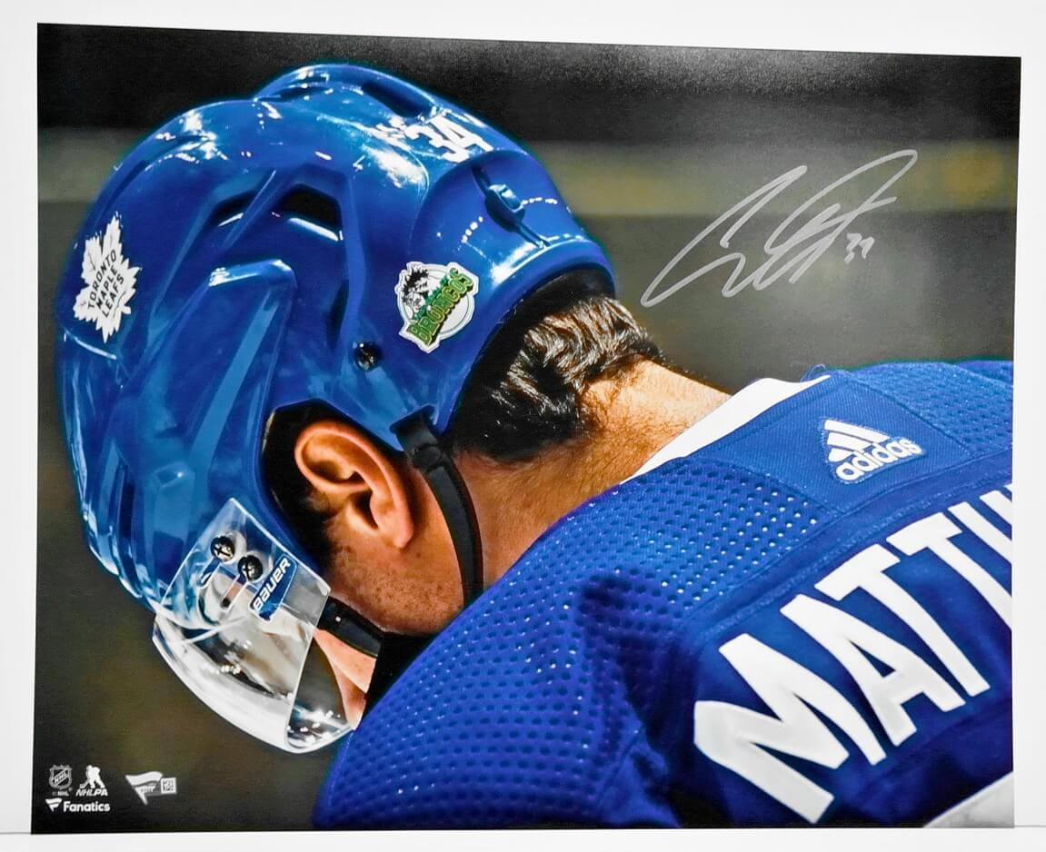 Auston Matthews Maple Leafs Fanatics Autographed 16 x 20 Broncos Photograph /5