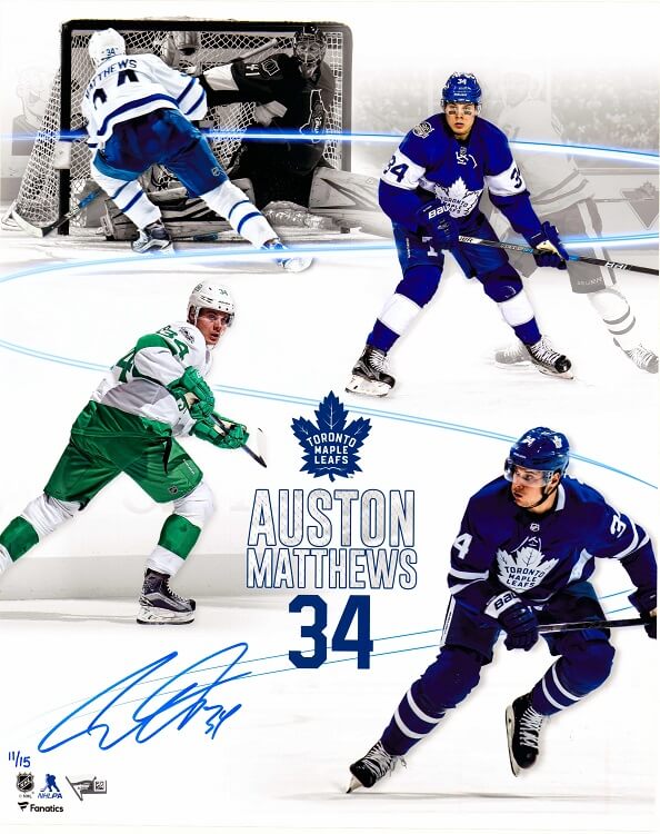 The custom skates of Auston Matthews of the Toronto Maple Leafs
