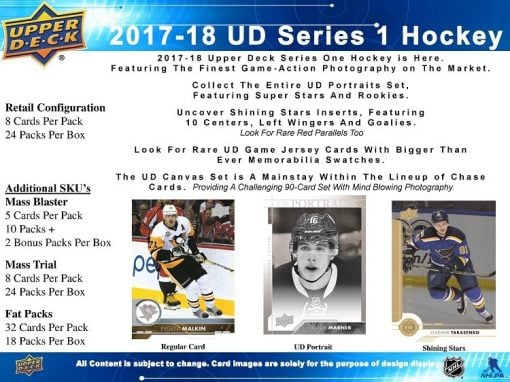 2017-18 Upper Deck Series 1 Retail Hockey