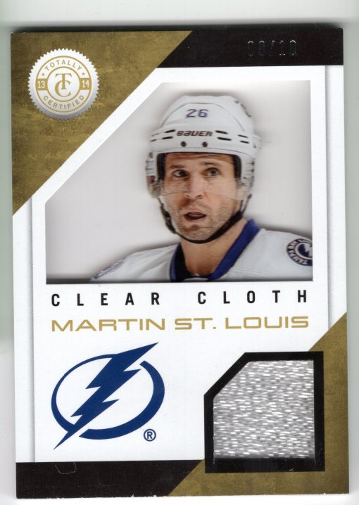 13-14 Panini Totally Certified Clear Cloth Gold Patch Martin St. Louis 8/10 CL-MSL