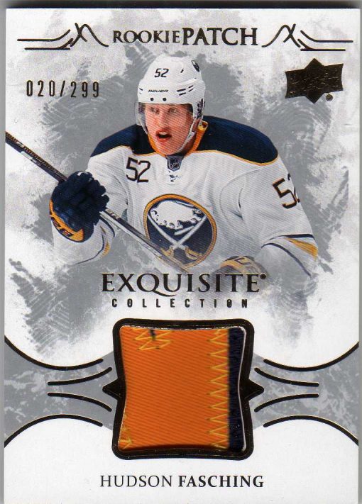 16-17 Upper Deck Exquisite Collection Rookie Patch Hudson Fasching 20/299 RP-HF