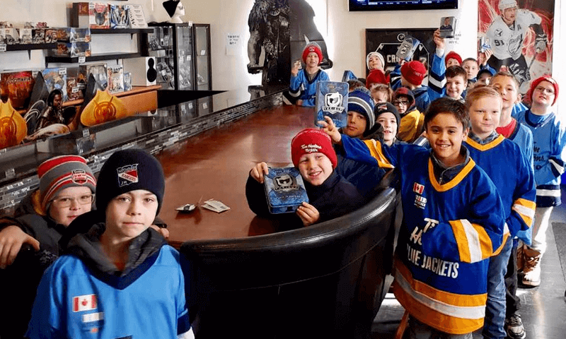 National Hockey Card Day 2019 kids group photo