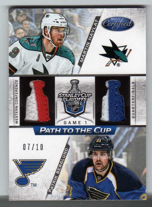 12-13 Panini Certified Path To The Cup Dual Prime Jersey Martin Havlat/Patrik Berglund 7/10 PCQF6