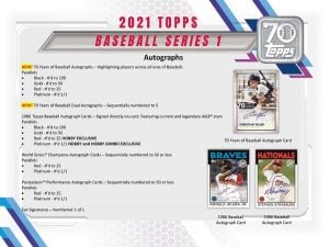 2021 Topps Series 1 Jumbo Hobby Baseball Box