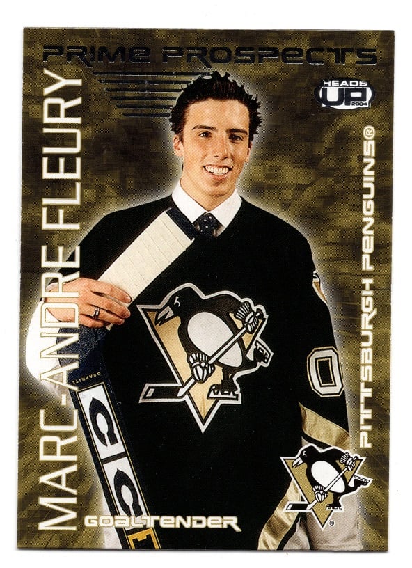 2003-04 UD Heads Up Prime Prospects Rookie Marc-Andre Fleury #17