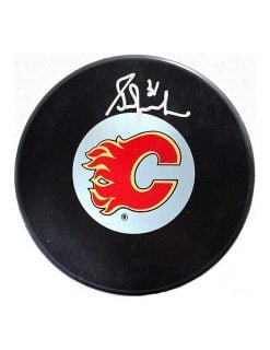 Grant Fuhr Autographed Puck Calgary Flames