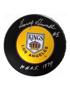 Harry Howell Autographed Puck Los Angeles Kings