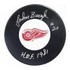 Johnny Bucyk Autographed Puck Detroit Red Wings