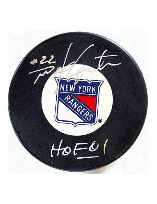 Mike Gartner Autographed Puck New York Rangers