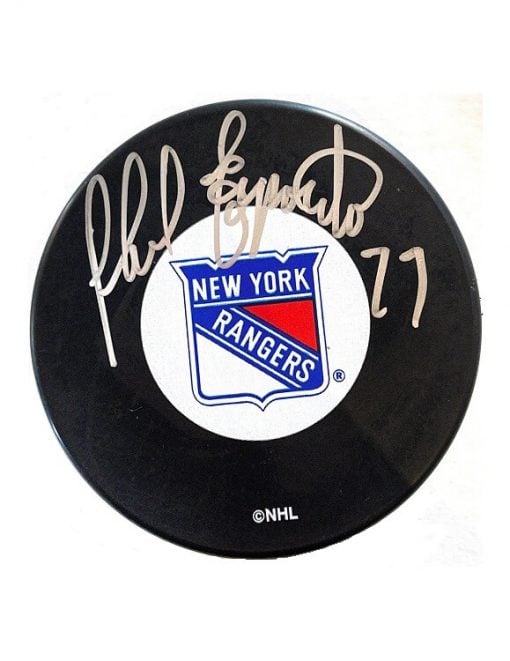 Phil Esposito Autographed Puck New York Rangers