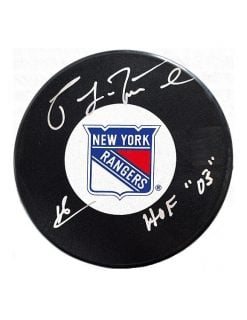 Pat LaFontaine Autographed Puck New York Rangers