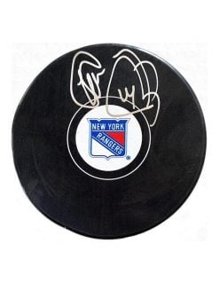 Theoren Fleury Autographed Puck New York Rangers