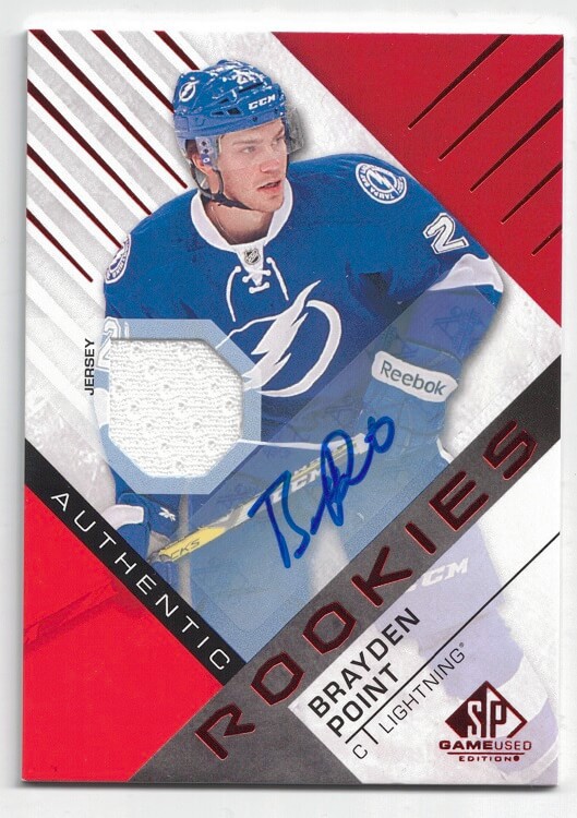 2016-17 Upper Deck SP Game Used Authentic Rookies Blue Jersey/Auto Brayden Point