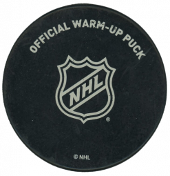 Maple Leafs Warm Up Used Puck Back